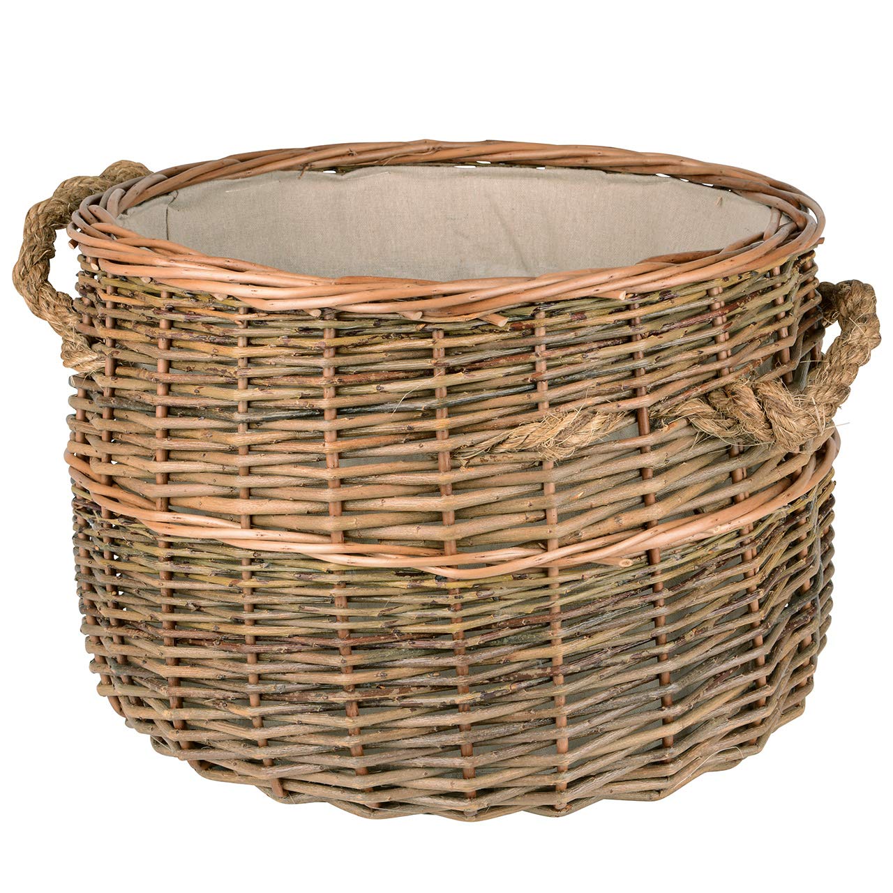 Cestino In Vimini Intrecciato Naturale - 43x27x20 Cm - Realizzato A Mano In UE - Per Spesa, Picnic O Regalo