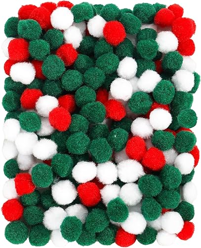 Miniatura 63 de Caydo [400 piezas] - 300 pompones surtidos de 1 pulgada con 100 pompones multicolor para artes y manualidades para niños, decoración de manualidades