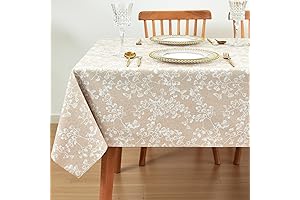 LOHASCASA Washable Waterproof Floral Vinyl Tablecloth