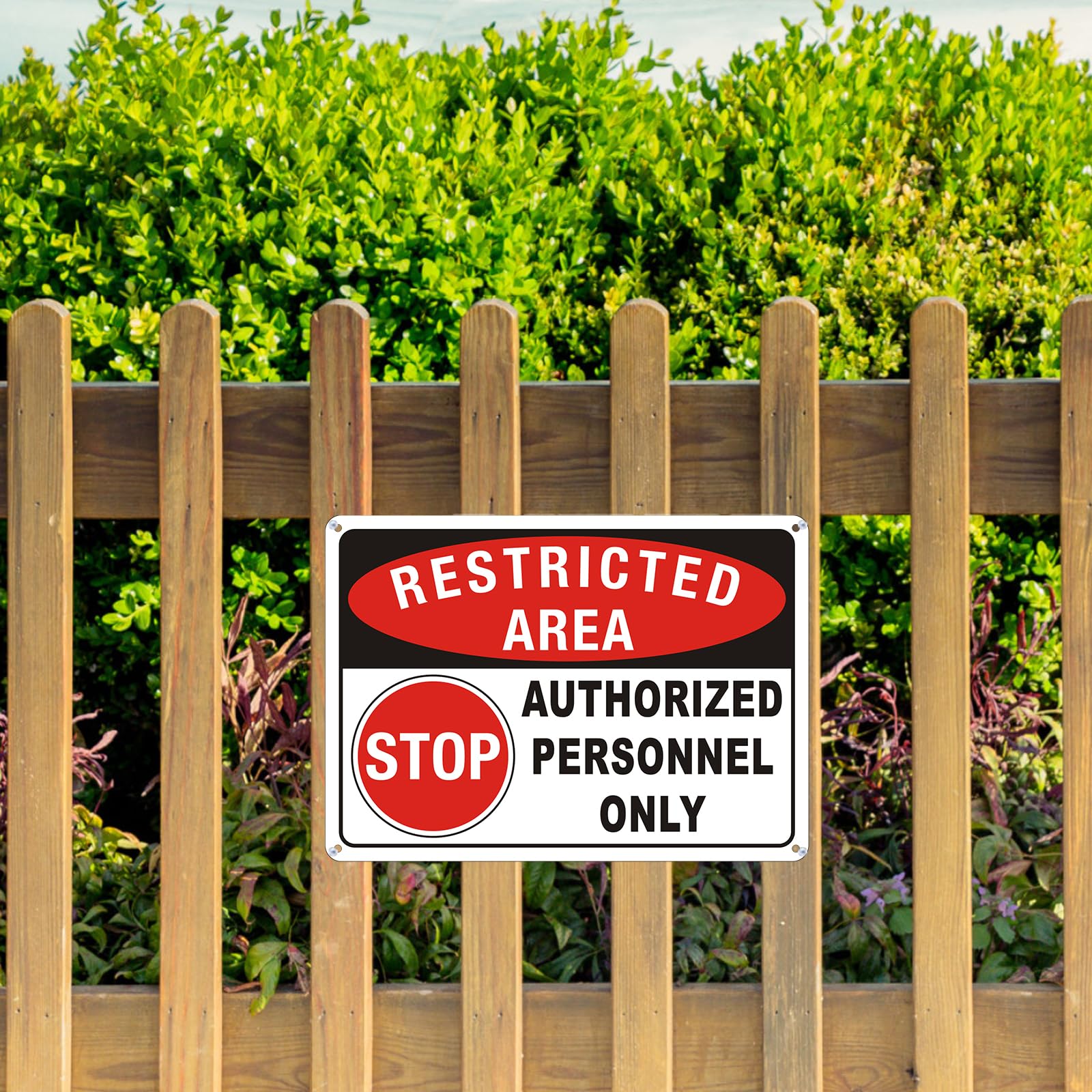 (2 Pack) Restricted Area Sign, Authorized Personnel Only Do Not Enter signs, 10 x 7 Inches Aluminum UV Protected Weatherproof and Easy to Install — Amazon image 3