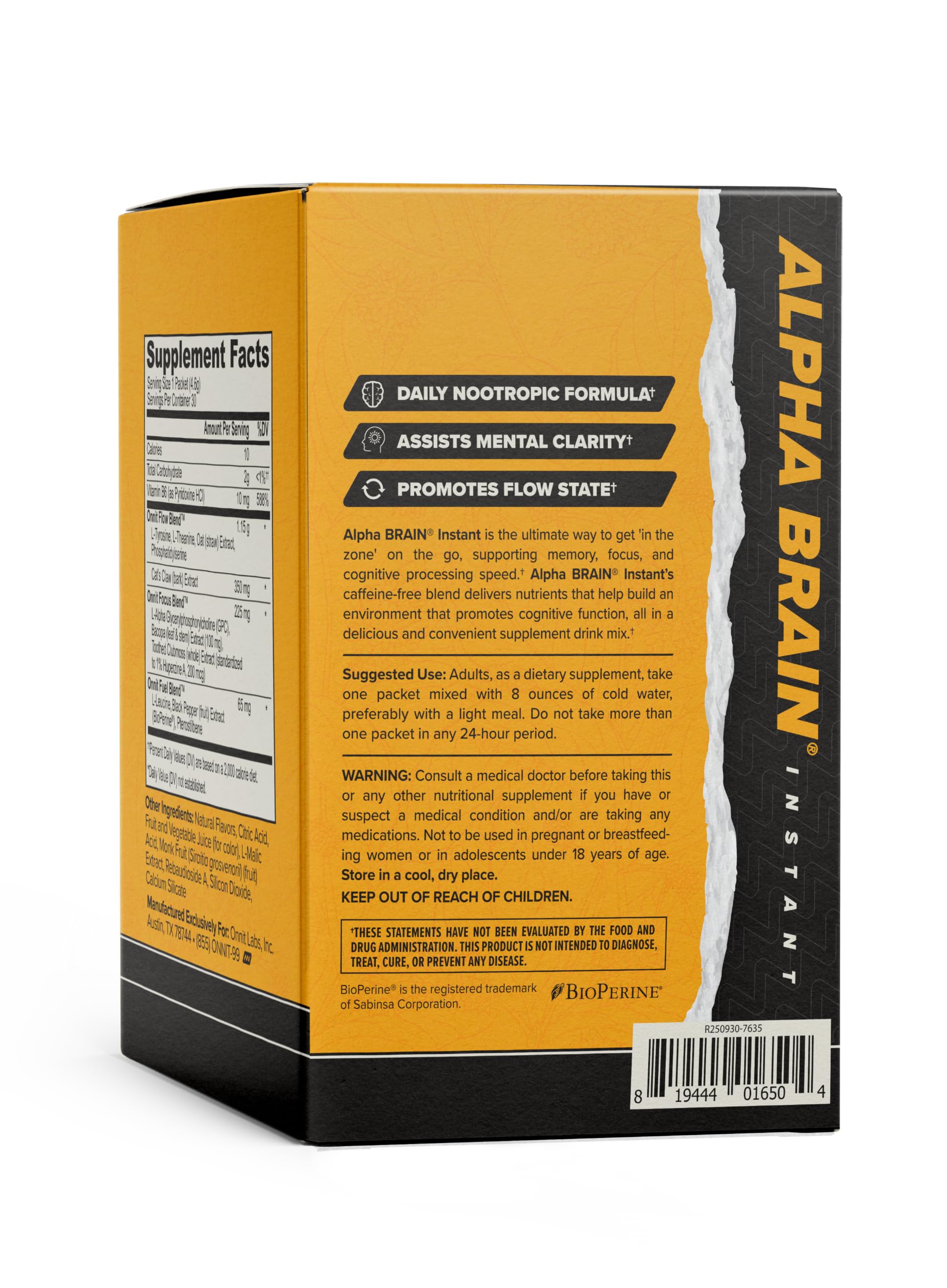 ONNIT Alpha Brain Instant Nootropic Drink Mix, BlackBerry Lemonade, 30 Ct — Amazon image 8