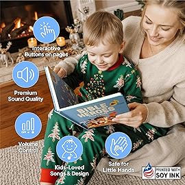 Bible Heroes Christian Sound Books for Kids - 6 Bible Songs - Christmas, Baptism, Christening, Dedication Gifts for Boys and Girls - Religious Toys, Music Books for Toddlers 1-3
