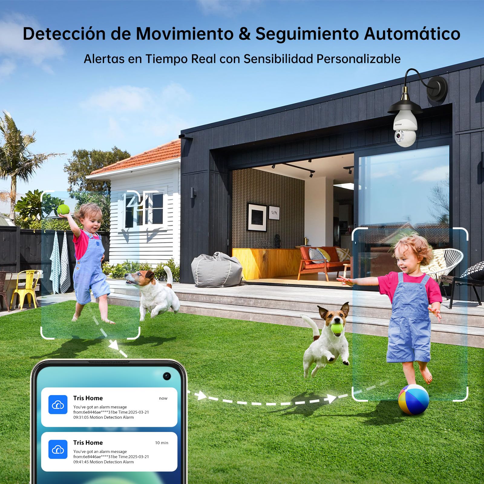 2K 3MP Camara Vigilancia WiFi Interior Bombilla (2.4/5 GHz) con Visión Nocturna en Color, Detección de Movimiento, Audio Bidireccional, Alexa, E27 Estándar (Pack2)