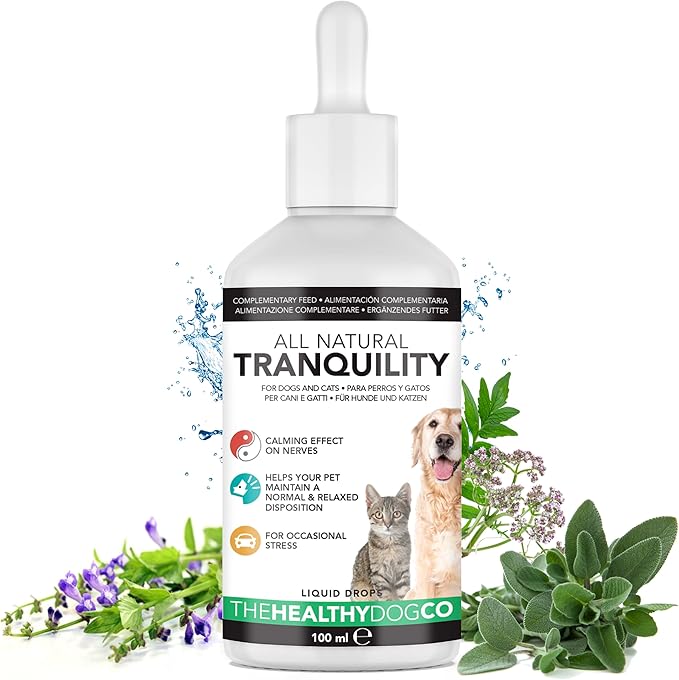 The Healthy Dog Co Calmant en Gouttes pour Chiens et Chats 50100 Doses Tranquillisant et