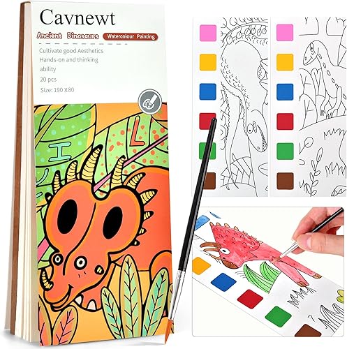 Vista 13 de Cavnewt Libro de Pintura de Acuarela de Bolsillo, 21 Páginas, Set de Libro para Colorear con Acuarela de Viaje para Niños de 3-8 Años, Regalos