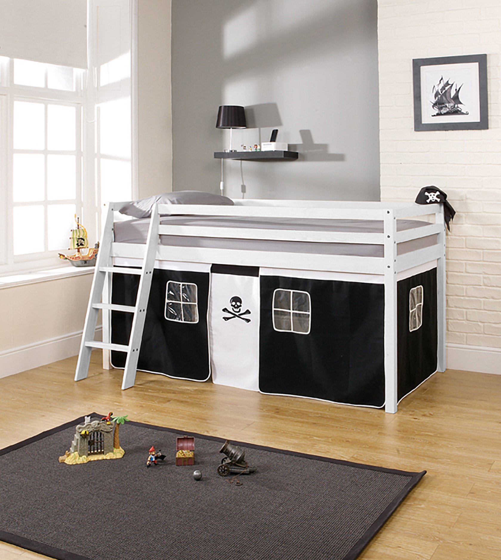 Noa and Nani Kids Cabin Bed Play Tent Pirate Underbed Den for Midsleeper