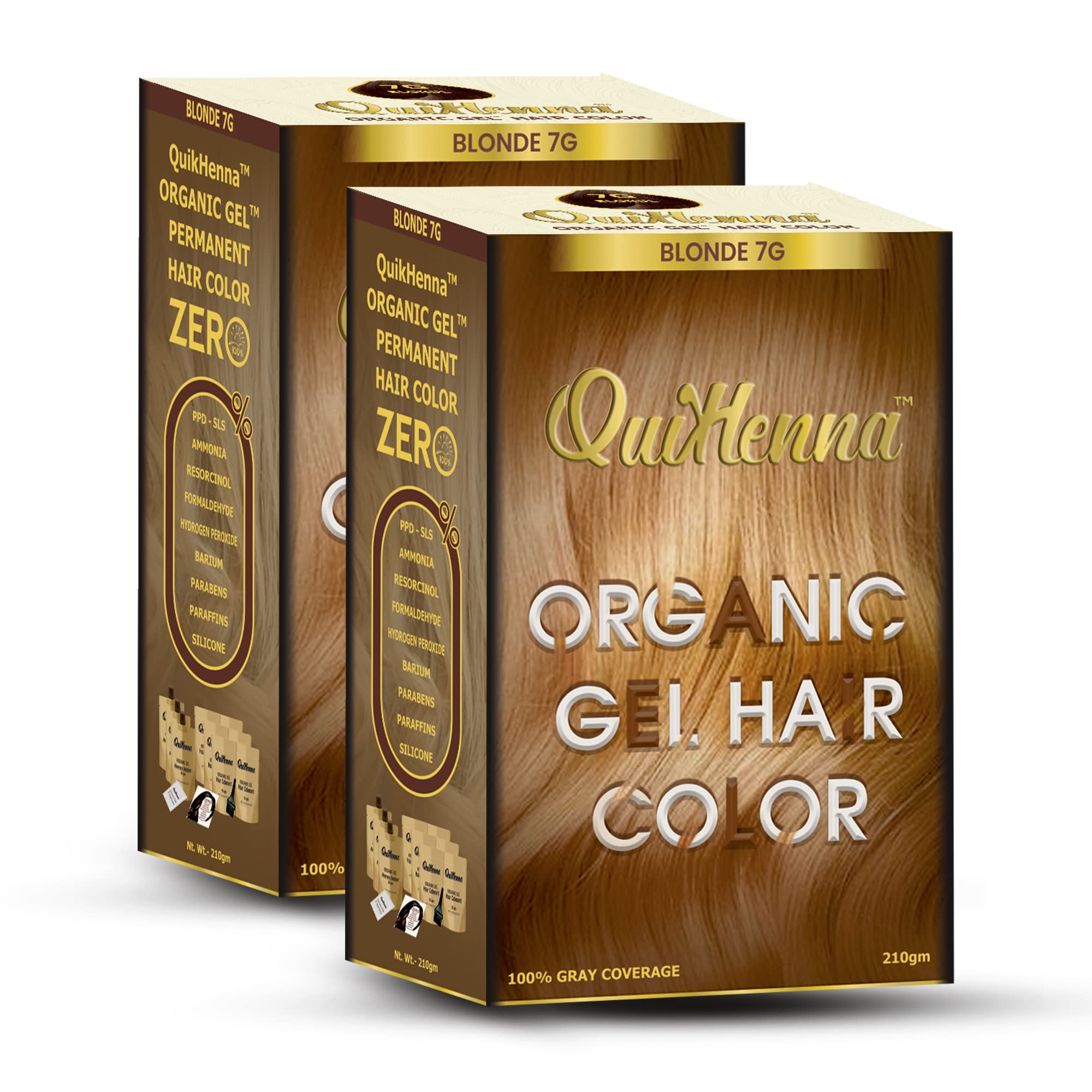 Organic Hair Colour Gel 7G Blonde 210gm- Pack of 2 | PPD & Ammonia Free Permanent Hair Color | Natural Hair Colour for Women & Men-image-13