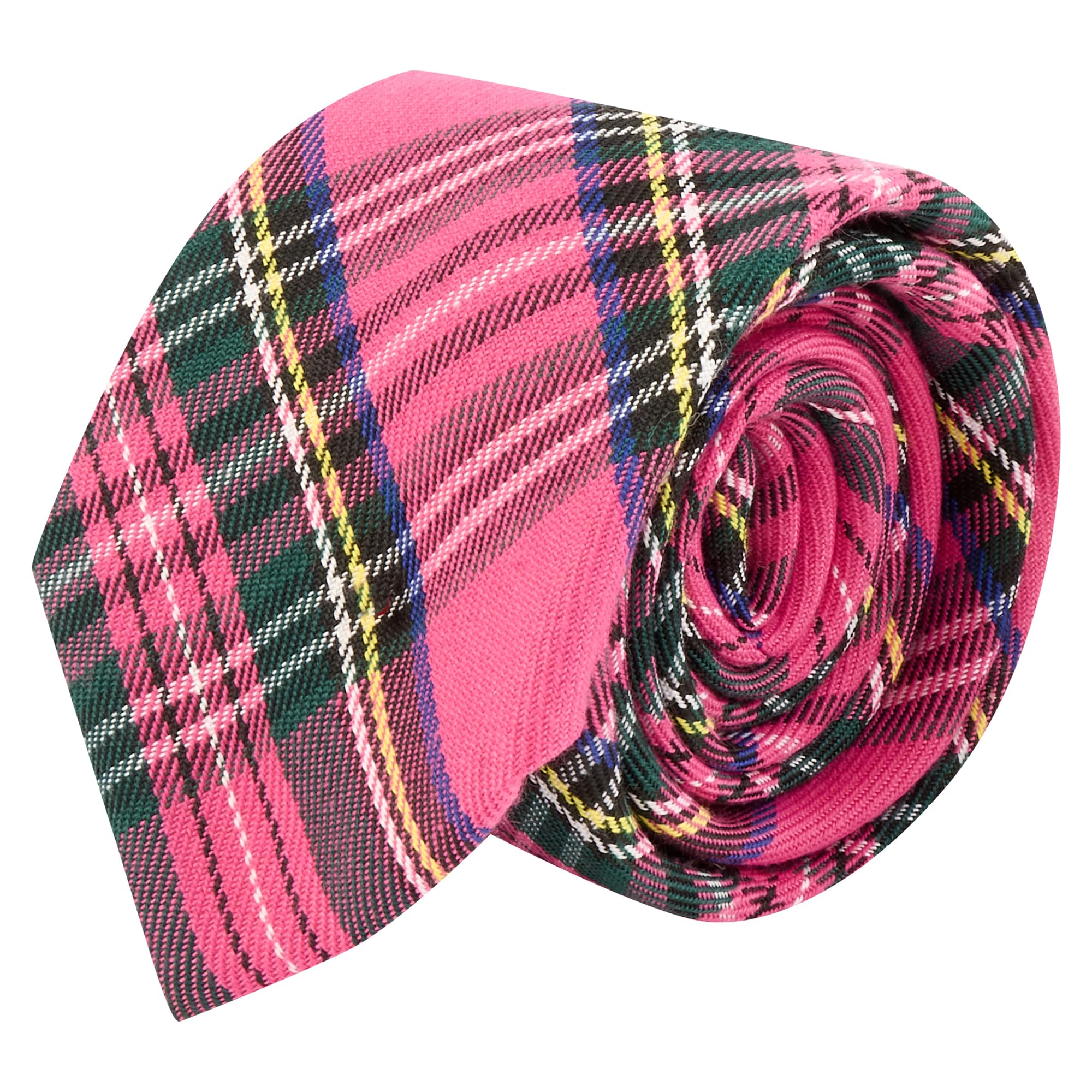 King & Priory Pink Tartan Tie, Check, Plaid