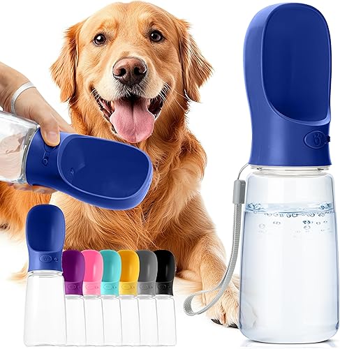 Mr. Pen Botella de agua portátil para perro, 19 onzas, grande, azul marino, dispensador de botellas de agua para perros de viaje, no apto para