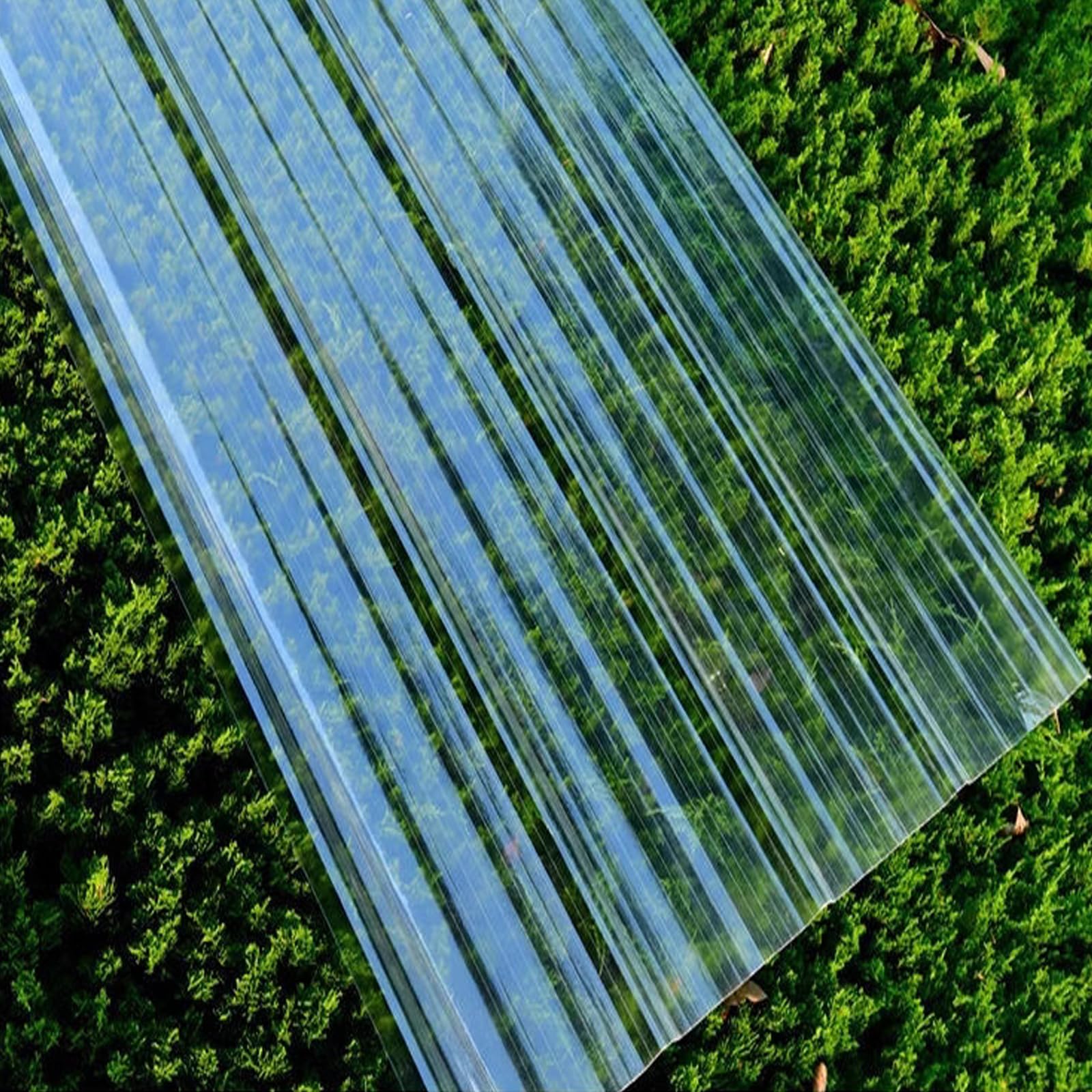 Paneles para Tejado de 1,2mm,Placa Ondulada FRP,Placas Techo Resistente a La Intemperie,Plancha Transparente Anti-UV,Chapas Perfiladas Techo con Tornillos,para Garajes (0.9x1.5m/35x59in)