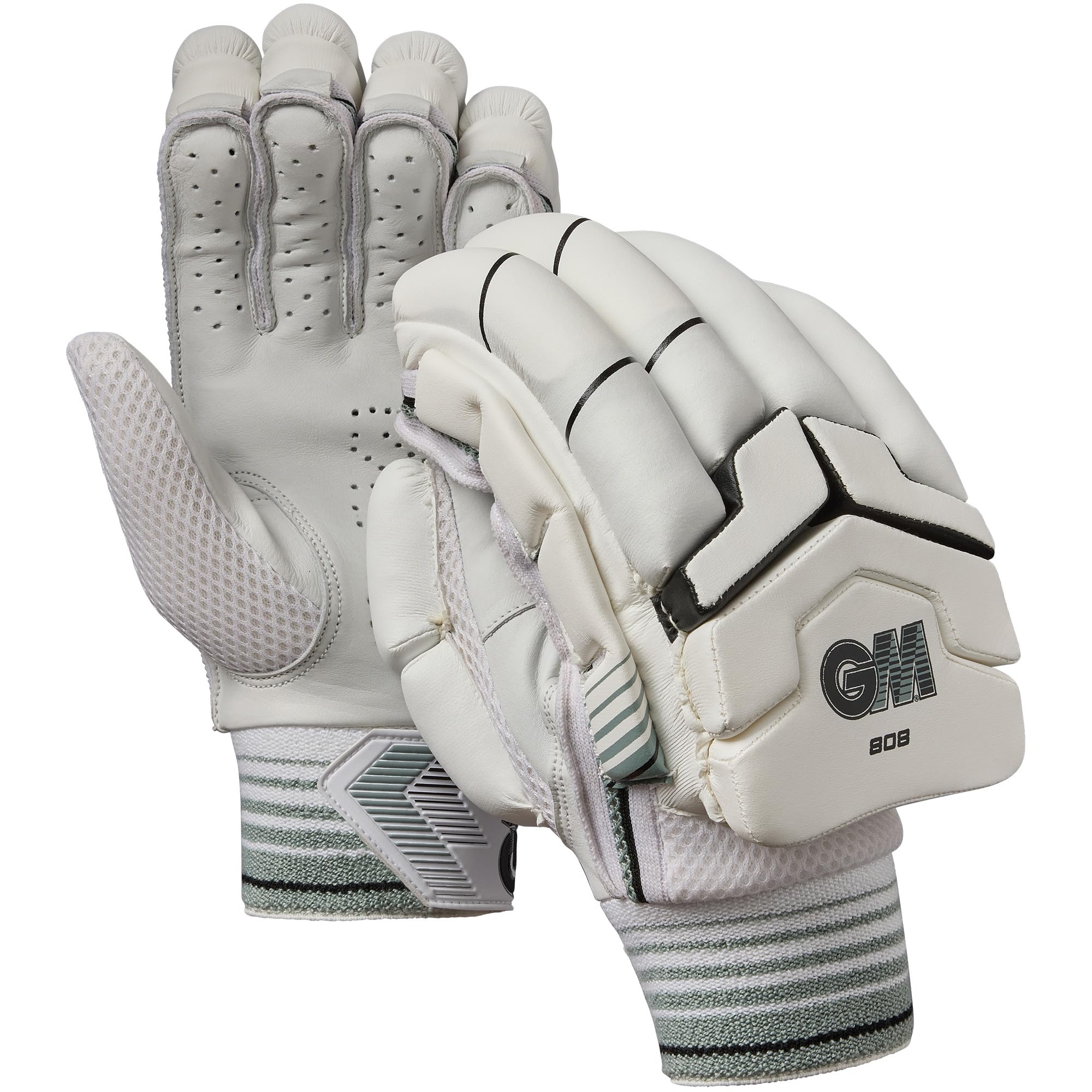 Gunn & Moore GM | 202 Cricket Batting Gloves | Cotton Palm | Single-Sided Sweatband | Sleek Back of Hand Shape | Youths Right Hand | 1 Pair | Approx 330 g per Pair