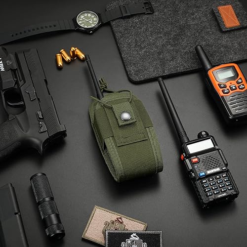 Miniatura 6 de FRTKK Soporte de radio táctico, funda de radio Molle, funda universal para radio, bolsa de radio militar resistente para policía, bombero, chaleco