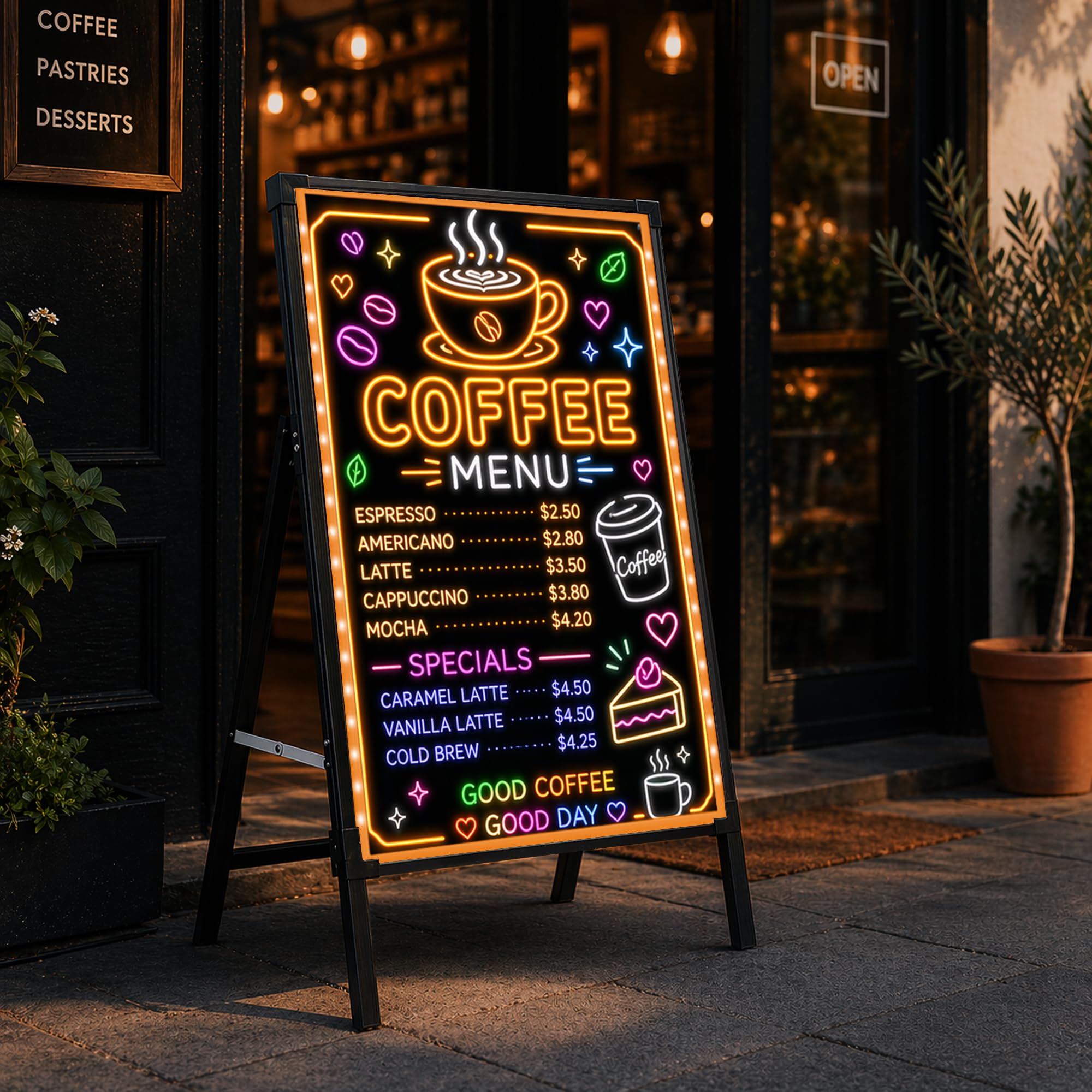 Amazon.com : Standing A-Frame LED Message Writing Board 32