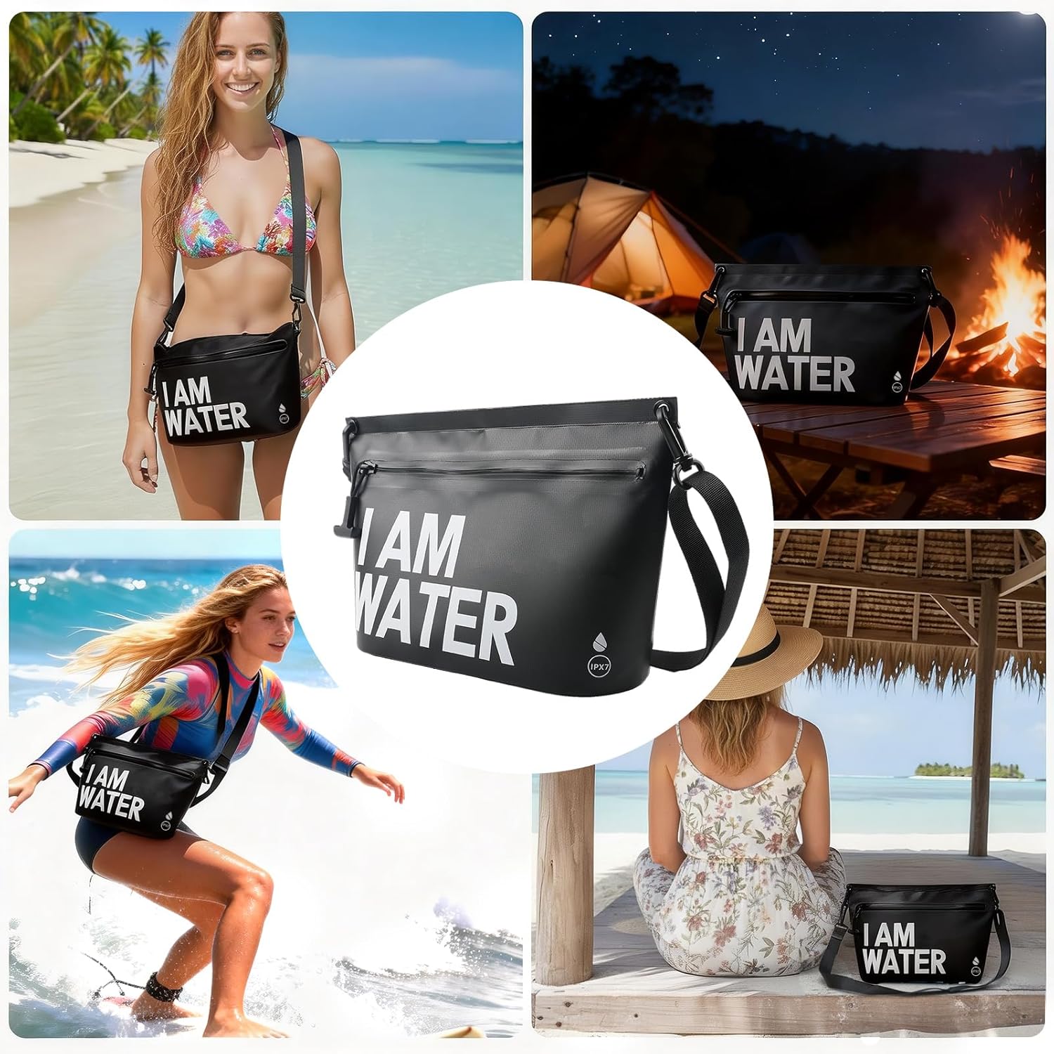 6L Water-Resistant Travel Pouch, Splashproof Zipper Toiletry Bag, Lightweight Splash-Resistant Organizer