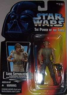 Star Wars The Power of the Force Luke Skywalker in Dagobah Fatigues Red Card Short Sword Short Tray