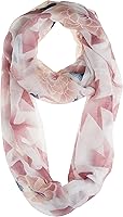 VIVIAN & VINCENT Women's Infinity Scarf - Soft Lightweight Viscose Polygon Flower Sheer Print, Fall Winter Fashion Accessory
