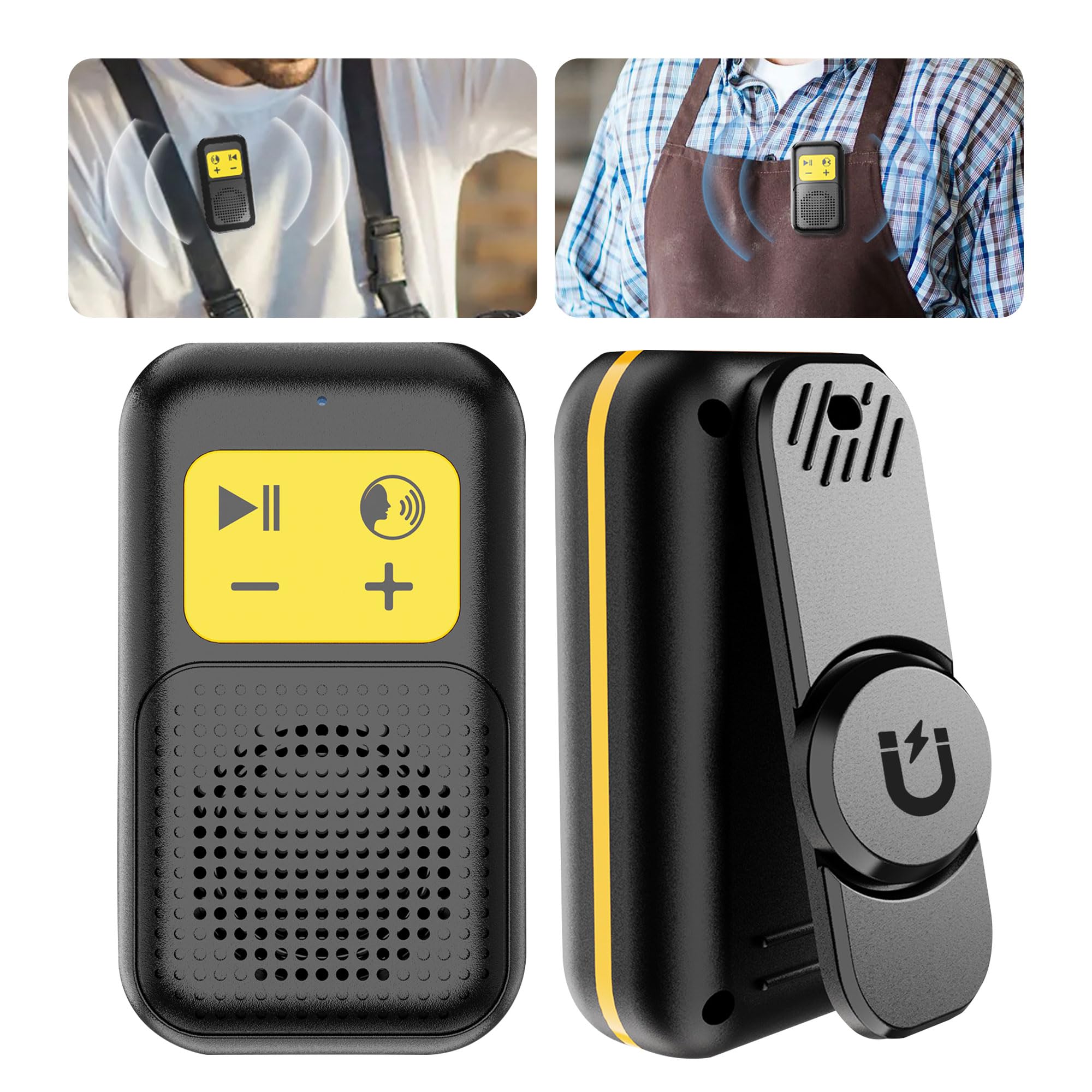 AearKing Portable Bluetooth Speaker, Portable Wireless Speaker with Magnetic Clip, Mini Bluetooth 5.4 Speakers with Microphone for Music and Hands-Free Calls, Small Bluetooth Speakers