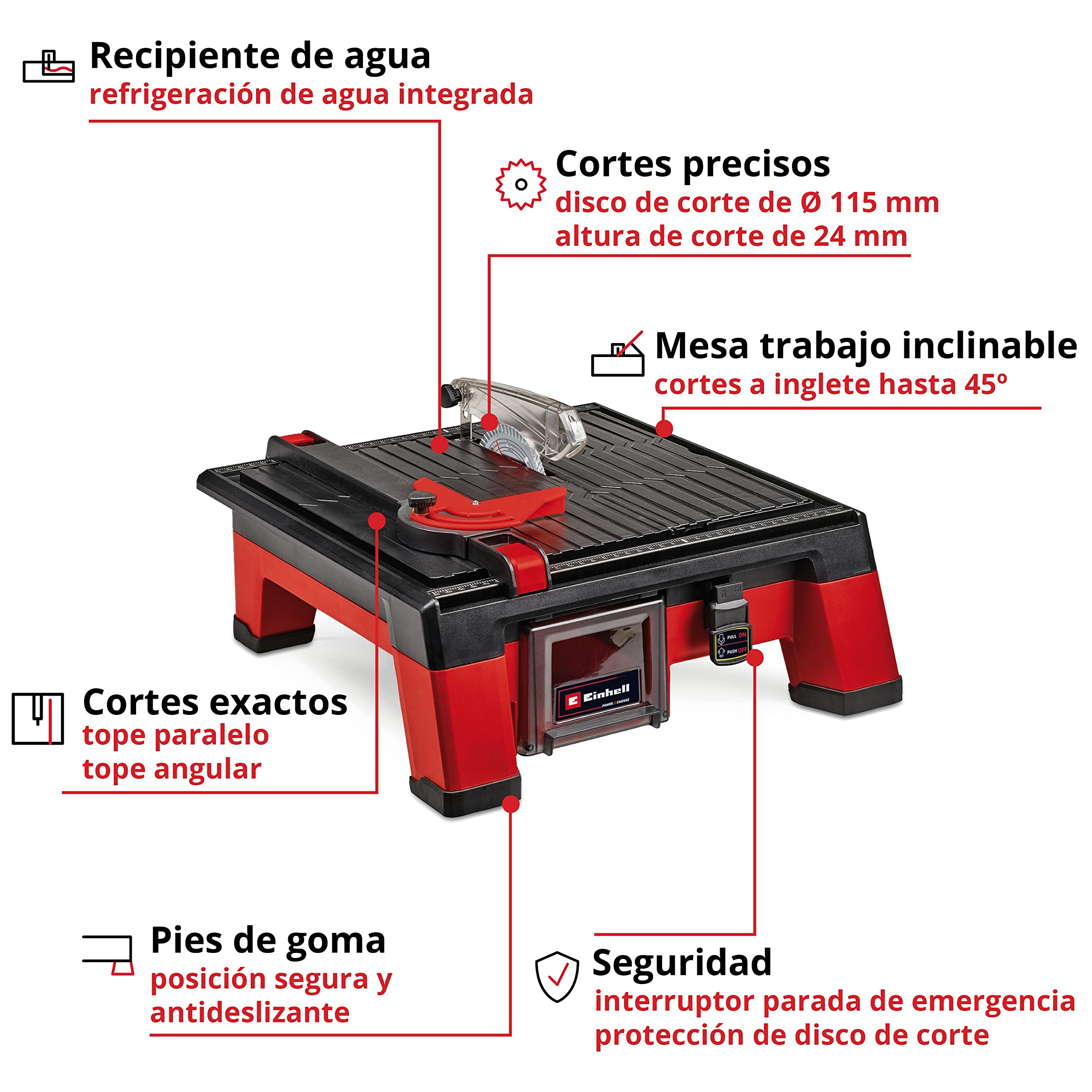 Einhell Cortador de azulejos con batería TE-TC 18/115 Li-Solo Power X-Change (iones de Li, 18V, máx. 3800 rpm, incl. disco de corte de 115 mm, envío sin batería ni cargador)