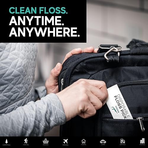 Miniatura 6 de Púas de hilo dental listas para viajar, paquete a granel de 450 hilos dentales envueltos individualmente, suave, fuerte y resistente a las roturas,