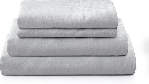 Miniatura 7 de ATLINIA Juego de sábanas de lino para cama  Sábanas 100% de lino francés, tamaño California King, ropa de cama de lino orgánico Farmhouse Boho