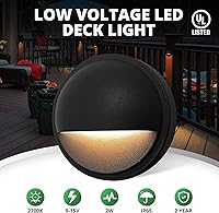 Vista 2 de GKOLED Luces de Poste de Cubierta de Bajo Voltaje, Accesorio de Iluminación LED para Paisajismo de Escalones de Escalera y Cerca, Luz de Aluminio