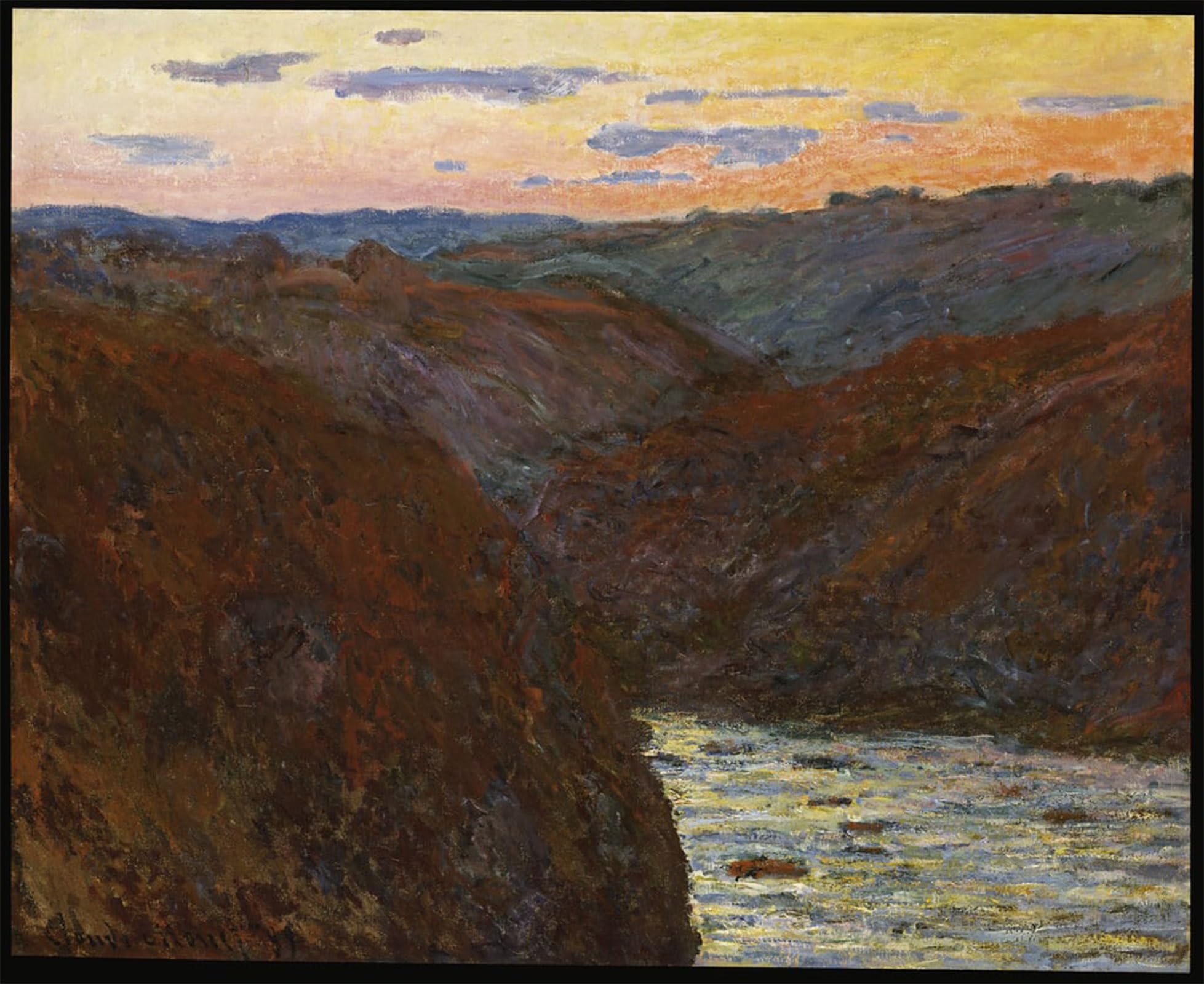 SERENDIPITP Vintage Picture Print on Canvas Wall Art Poster the Creuse Sunset by Claude Monet Artwork Print Poster for Wall Decor 60x90cm