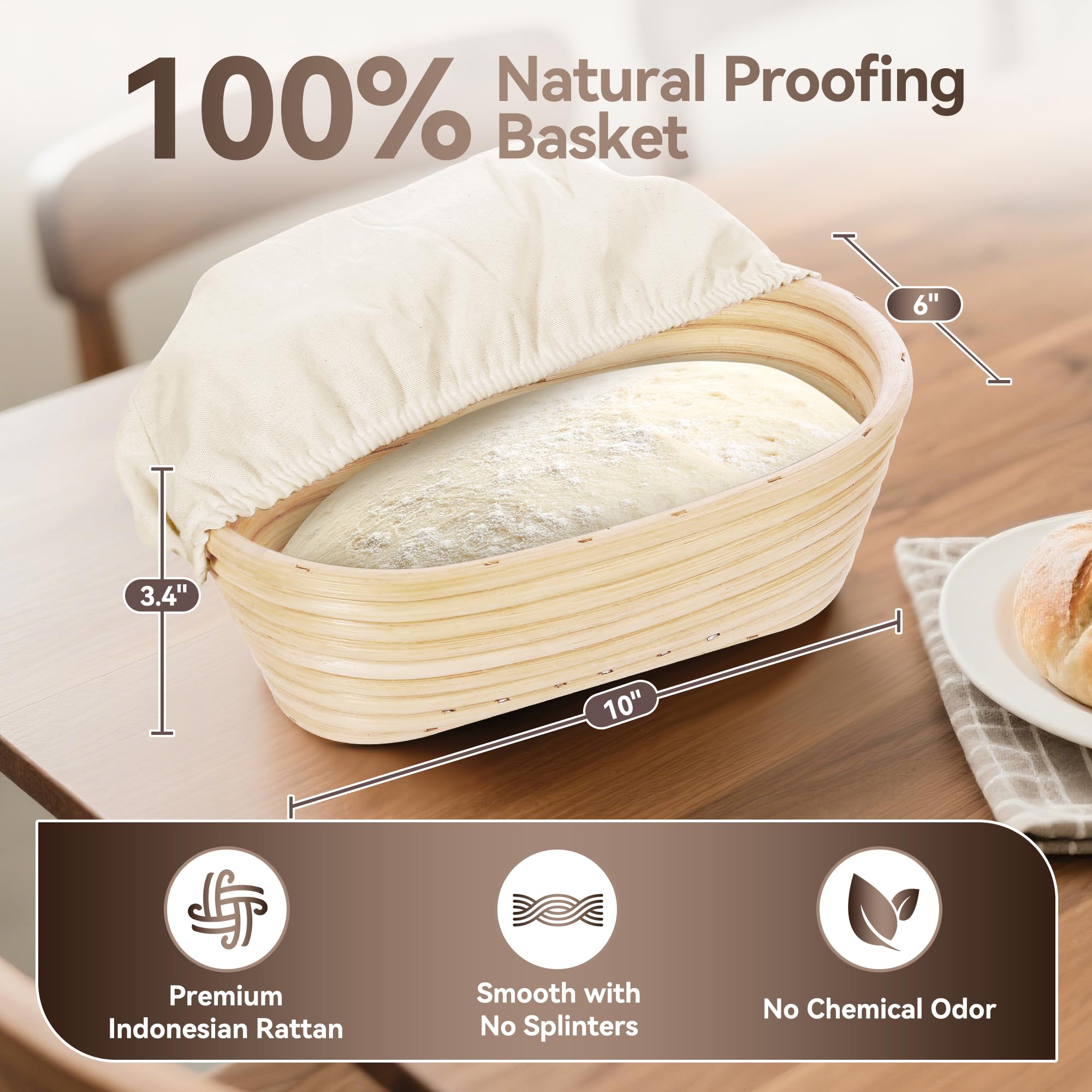 W&H Molde para pan con tapa, olla de hierro fundido con cesta de fermentación incluida, ideal como molde rectangular para pan, molde para pan de molde, molde para pan, accesorios para hornear pans | Ideal como molde para pan, pan tostado, molde para pan,