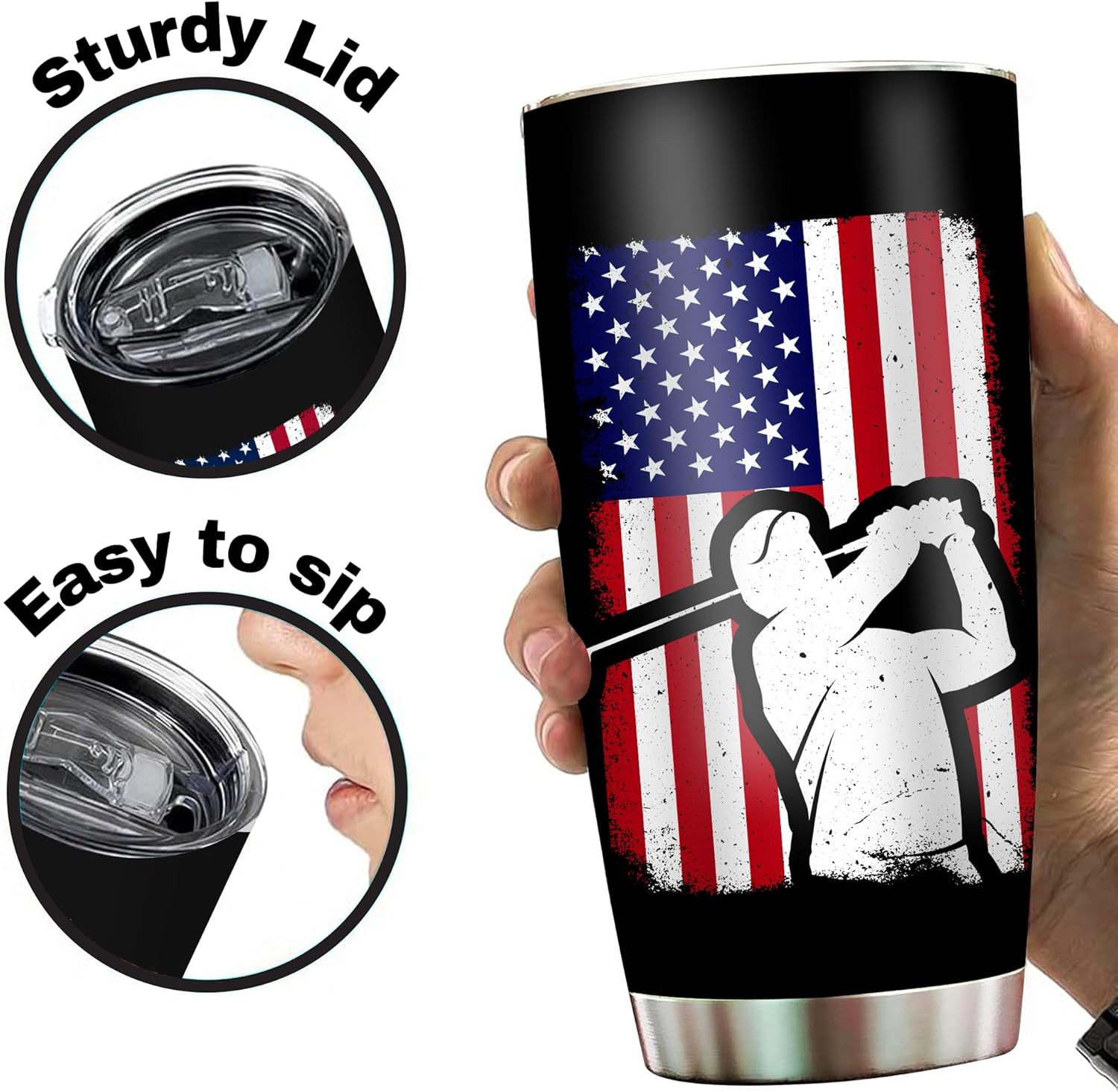 2IMT Golf Tumbler 20oz for Men Funny Travel Mug Birthday Gift Golf Lover Present for Dad Fathers Day Idea for Him Golfer Coffee Cup Outdoor Use Golfs Drinking Item Worlds Okayest Golfer Accessory - Image 4