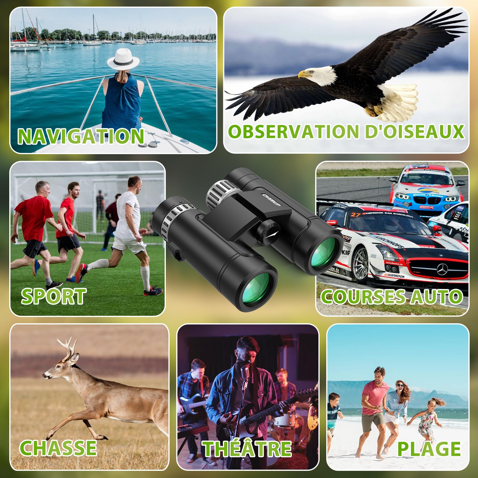 Jumelles 10x26 Compactes pour Adultes | BAK4&FMC, Légères et portables, vision basse lumière, étanches, pour observation nature, voyages et activités extérieures