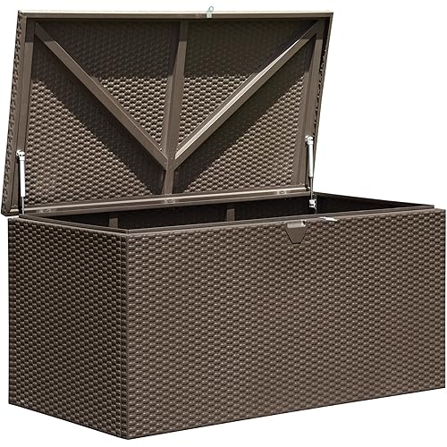 Arrow 4' x 2' x 2' Spacemaker Espresso 134 Gallon Hot-Dipped Galvanized Steel Storage Deck Box