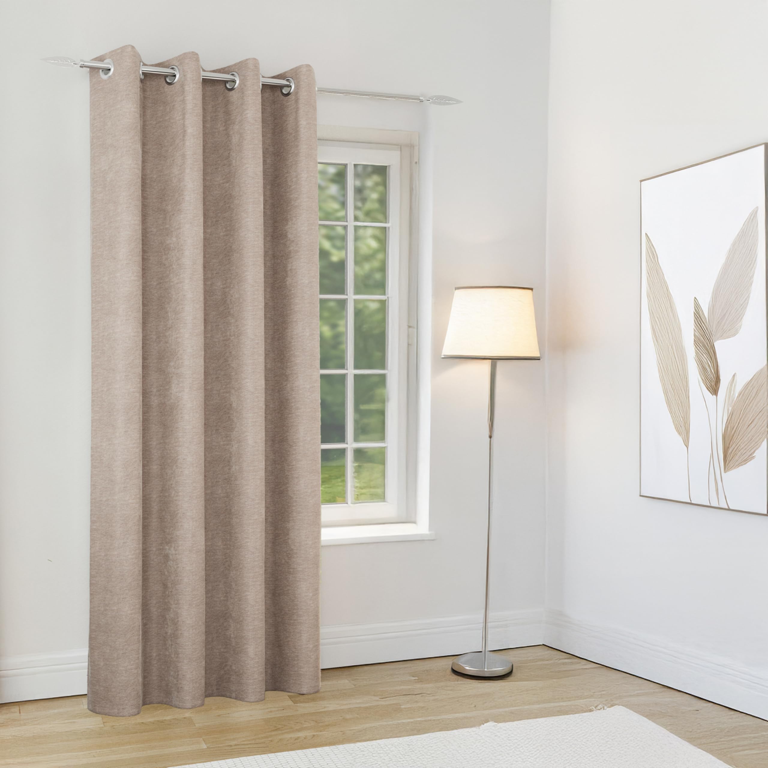 Enhanced Living Knightsbridge 100% BlackoutThermal Sand Single Door Curtain With Eyelet Header66X84 Inch (168X214Cm) from B&Q