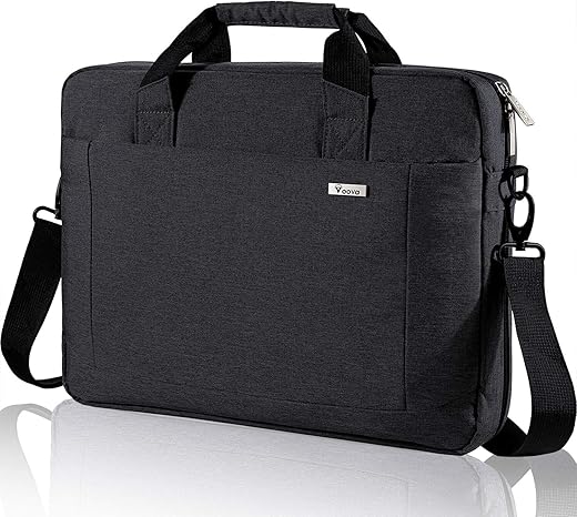 Voova Laptop Bag Case 15 15.6 16 Inch, Computer Sleeve Messenger Bag with Shoulder Strap Expandable Waterproof Business Briefcase for Men Women to Work Travel School, Fit 14-16 Inch Laptop, Black