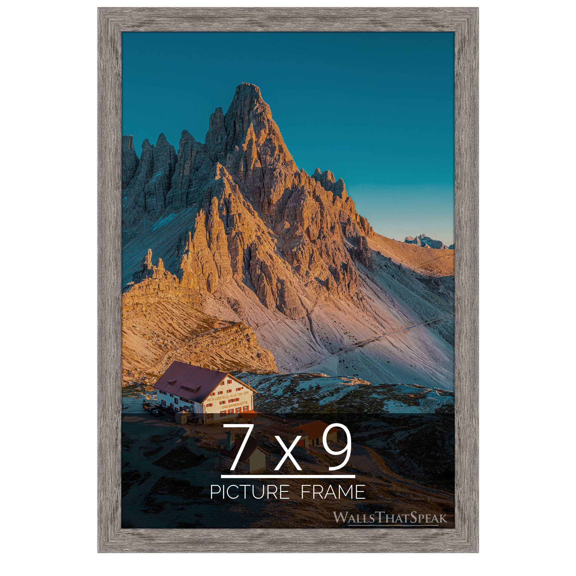 wallsthatspeak 7x9 Gray Barnwood Picture Frame