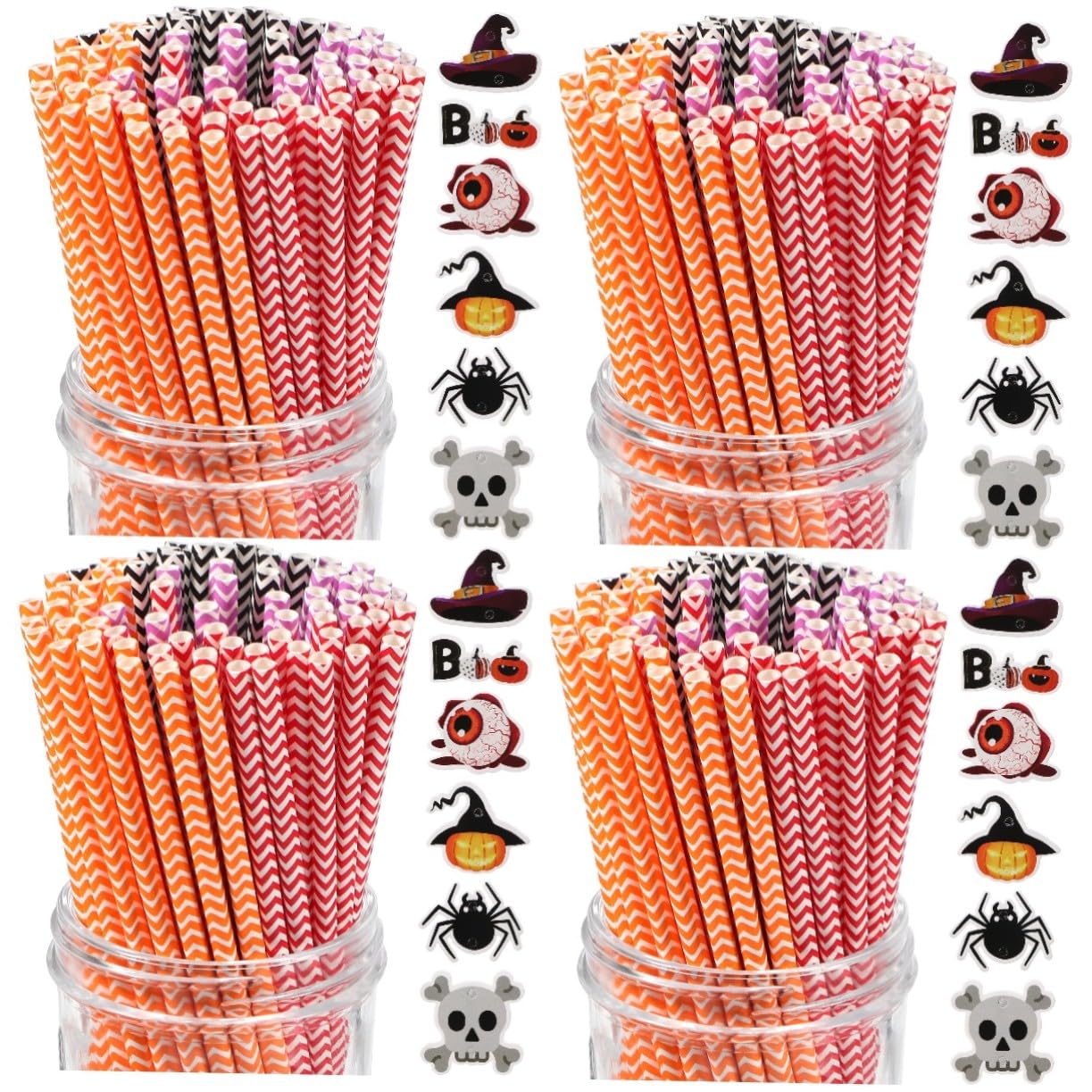 Pailles en papier Halloween pour cocktail de fête et buffet créatif enfant