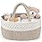 Maliton Extra Large Diaper Caddy Organizer, Cotton Rope Nursery Basket, Portable Organizer for Changing Table, Car, Diaper Storage for Baby Stuff for Newborn