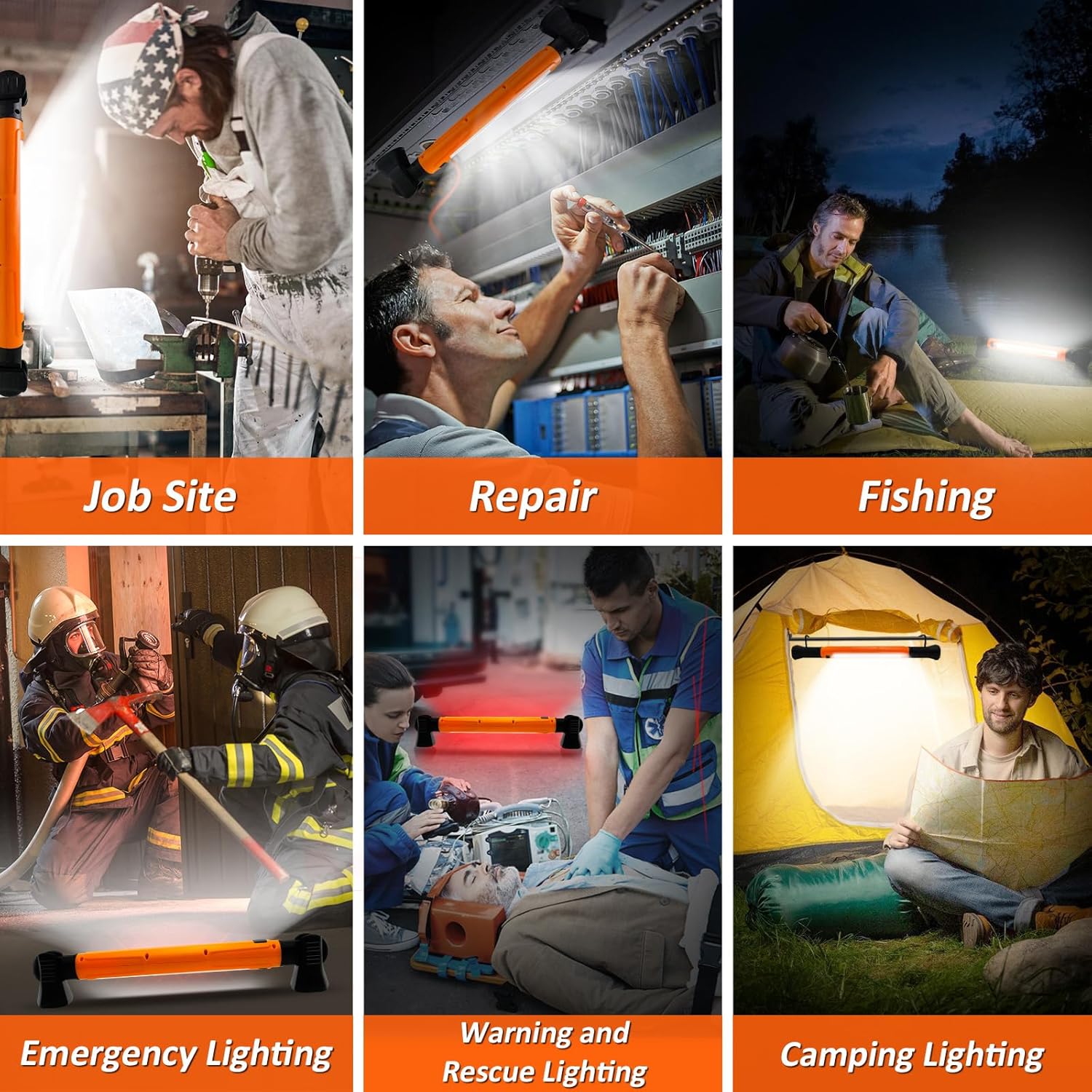 Portable 3000LM LED Work Light, Rechargeable Magnetic Underhood Light with Hooks and Power Output, Ideal for Garage, Workshop