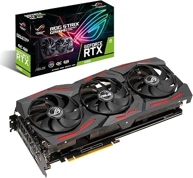ASUS ROG Strix NVIDIA GeForce RTX 2060 EVO OC Edition Axial-tech Fan Design, MaxContact Technology, Auto-Extreme 6GB GDDR6 HDMI DisplayPort 1.4 Gaming Graphics Card ROG-STRIX-RTX2060-O6G-EVO-GAMING