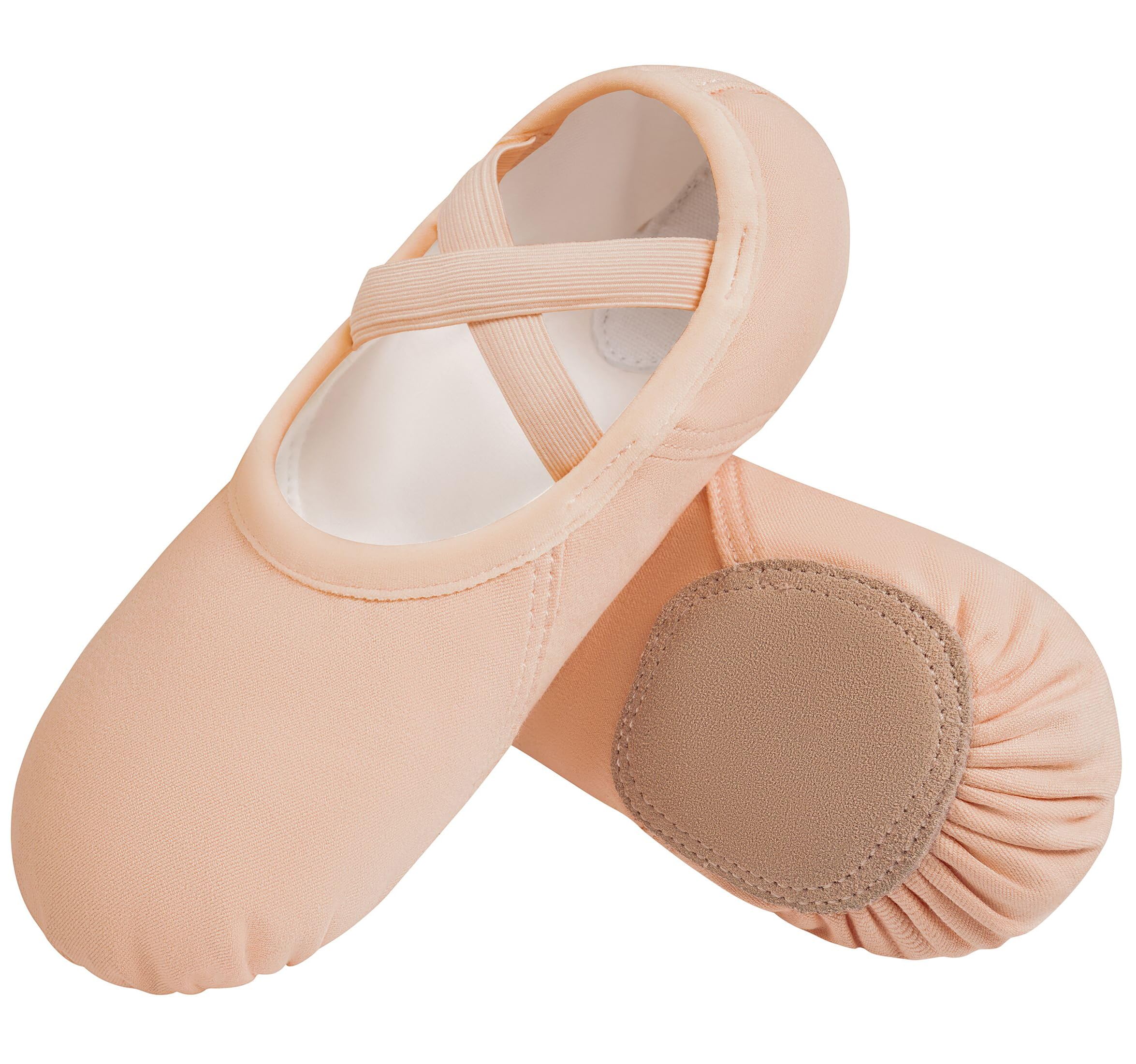 DANSHOW Ballet Shoes for Women Girls Highly Stretch Cotton Shoes Slipper Split Flats Sole