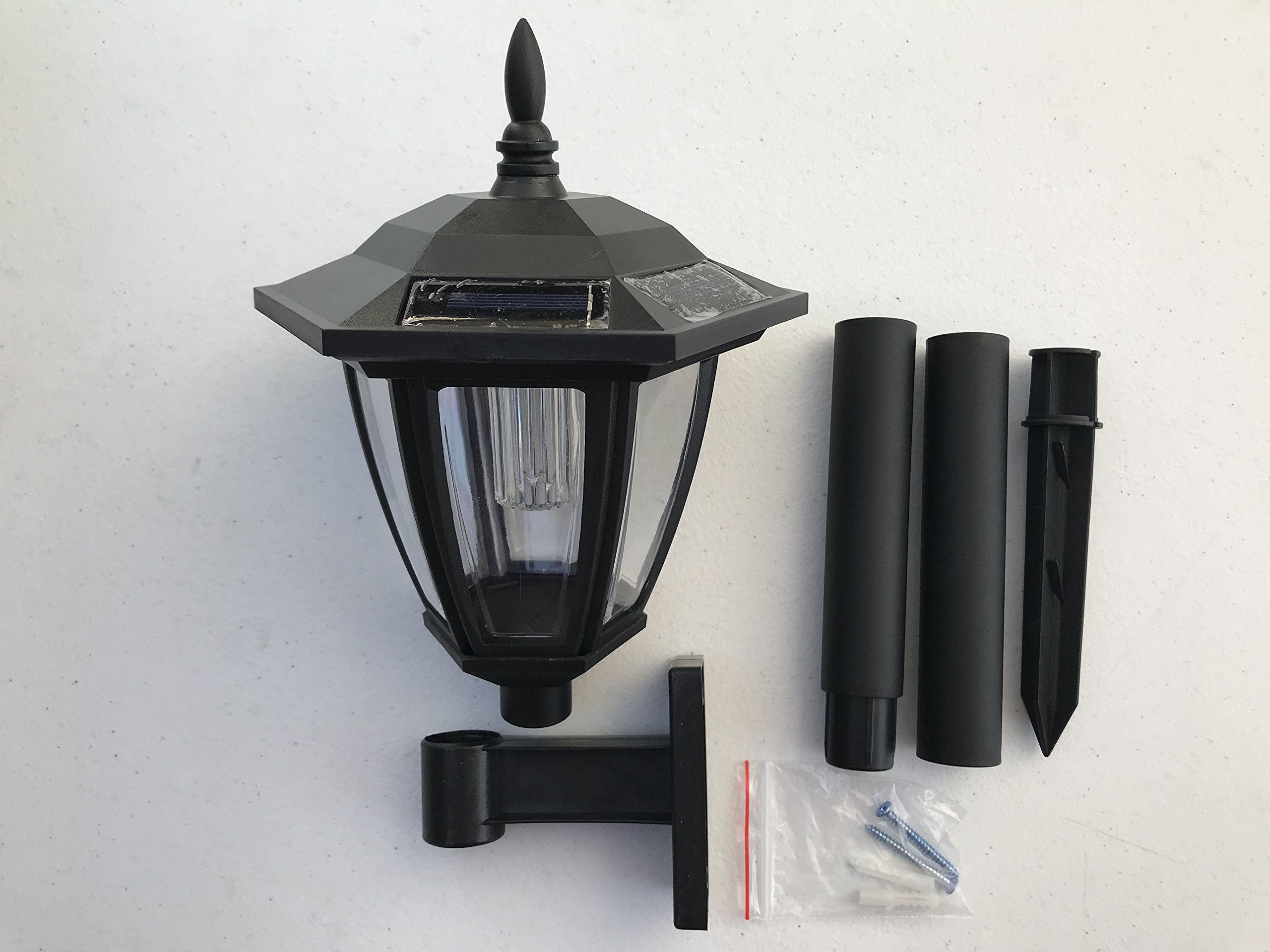 Solar Hexagon Wall Mount and Stakes Landscape Light with 6 Bright