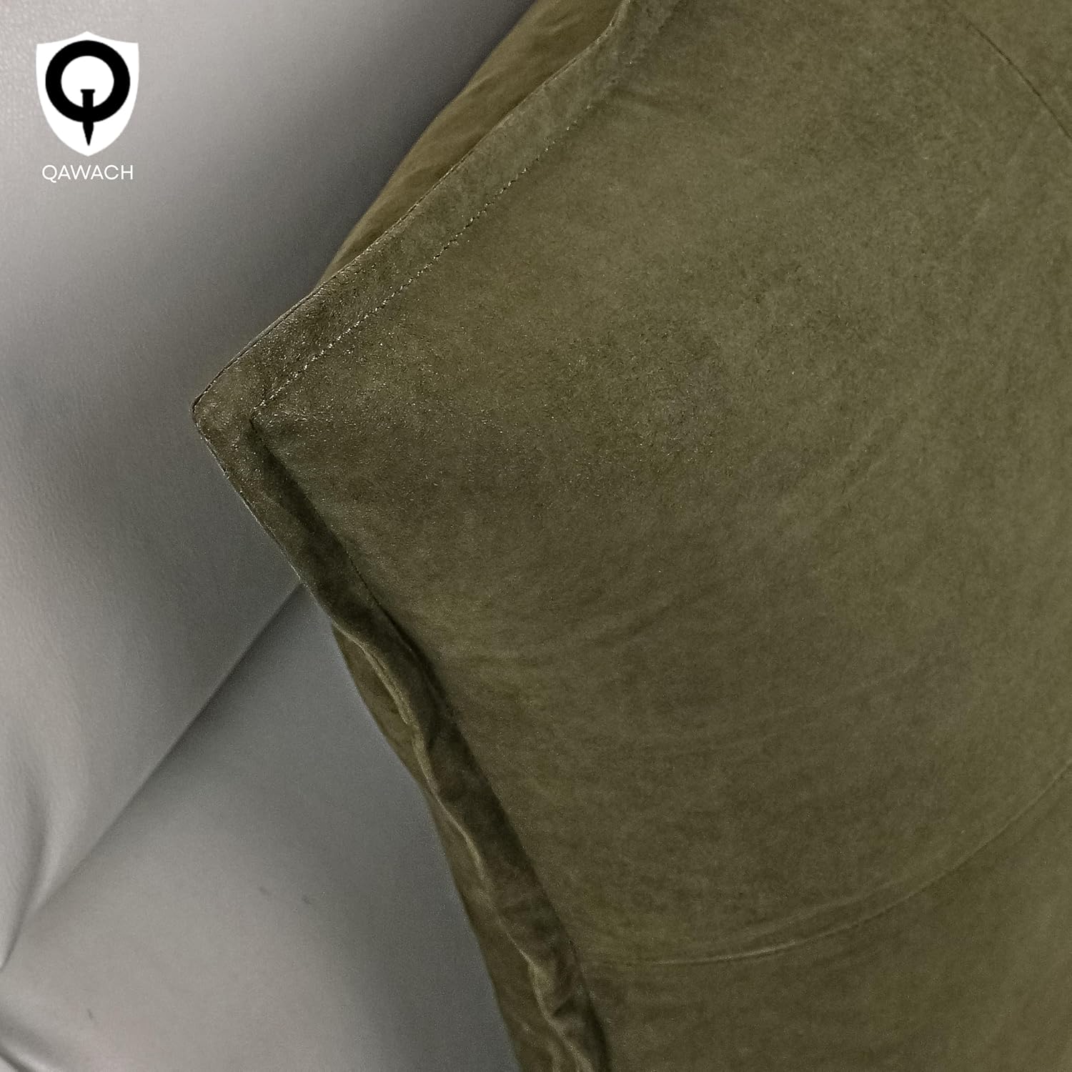 Lambskin Leather Suede Pillow Cover - Decorative Sofa Cushion Case - Throw Covers for Living Room & Bedroom, 20" x 20" - Green Suede Box Pack of 2
