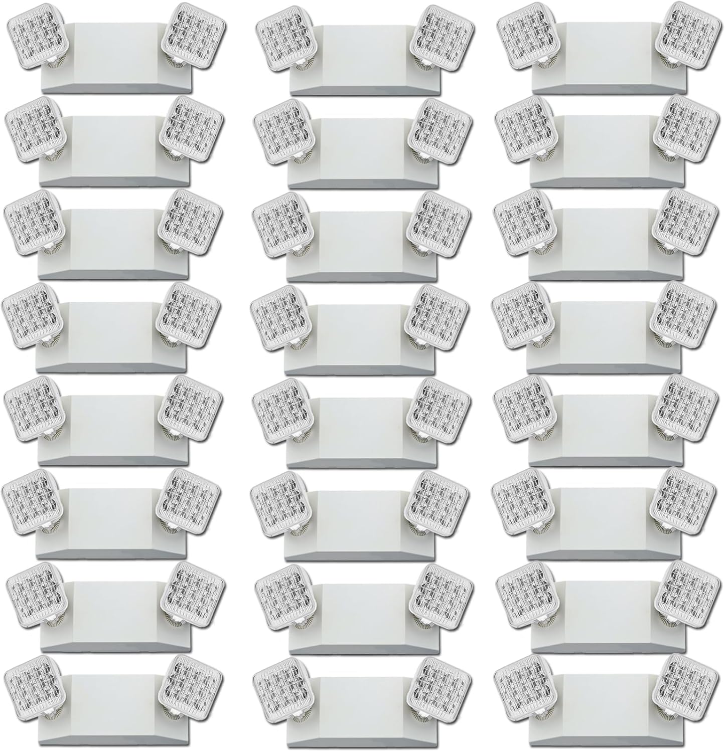 LED Emergency Lights with Battery Backup, Two Head Adjustable Industrial Emergency Lights Fixture, Hardwired Emergency Gentle for Residence Energy Failure Hallway Stairway, Enterprise AC 120-277V 24 Pack