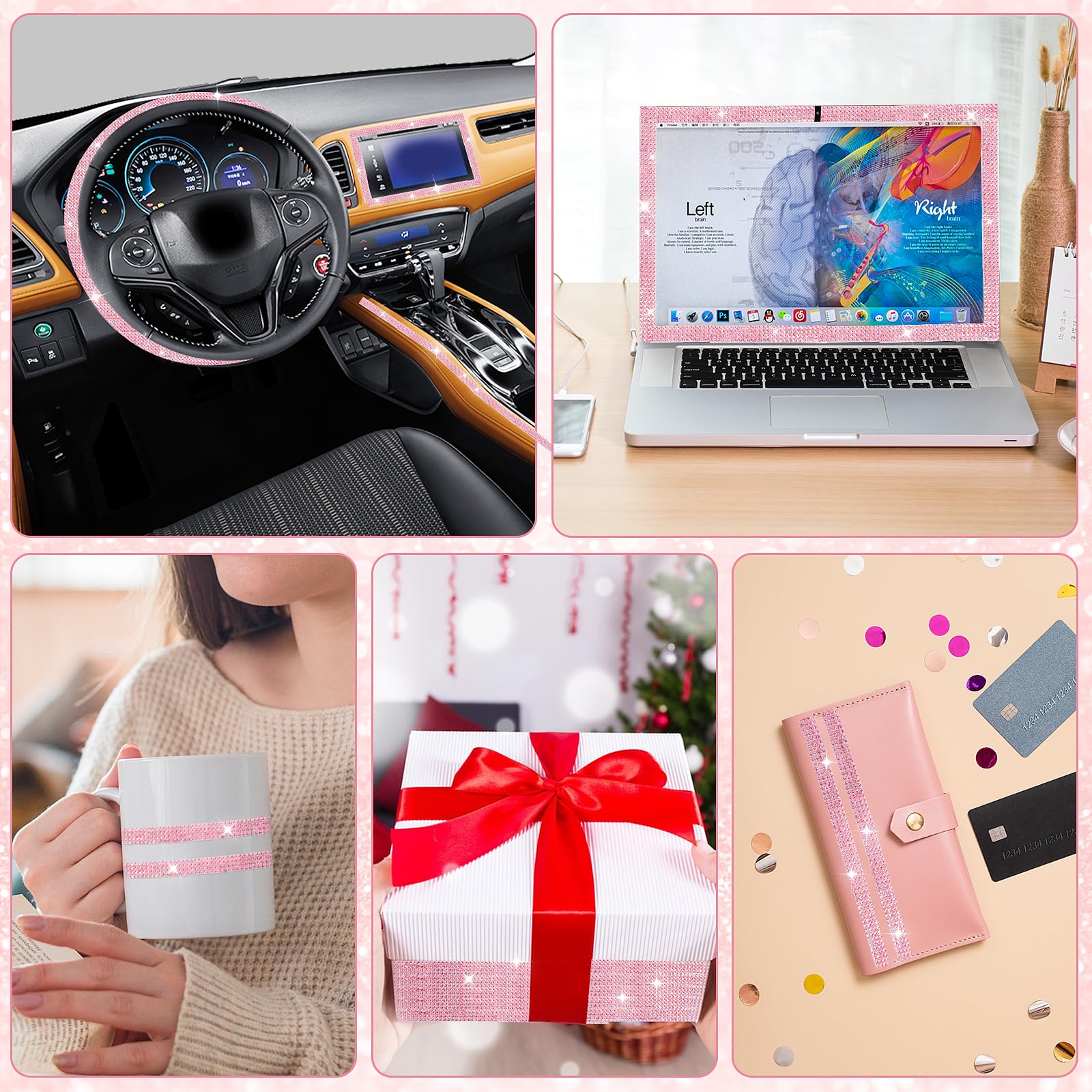 4 Rouleaux Ruban Strass Autocollant 1 Yard Ruban Paillette Doré Garniture De Strass Ceinture De Diamant Ruban De Strass Autocollants De Diamant Pour Artisanat DIY Strass Autocollant Loisir Creatif