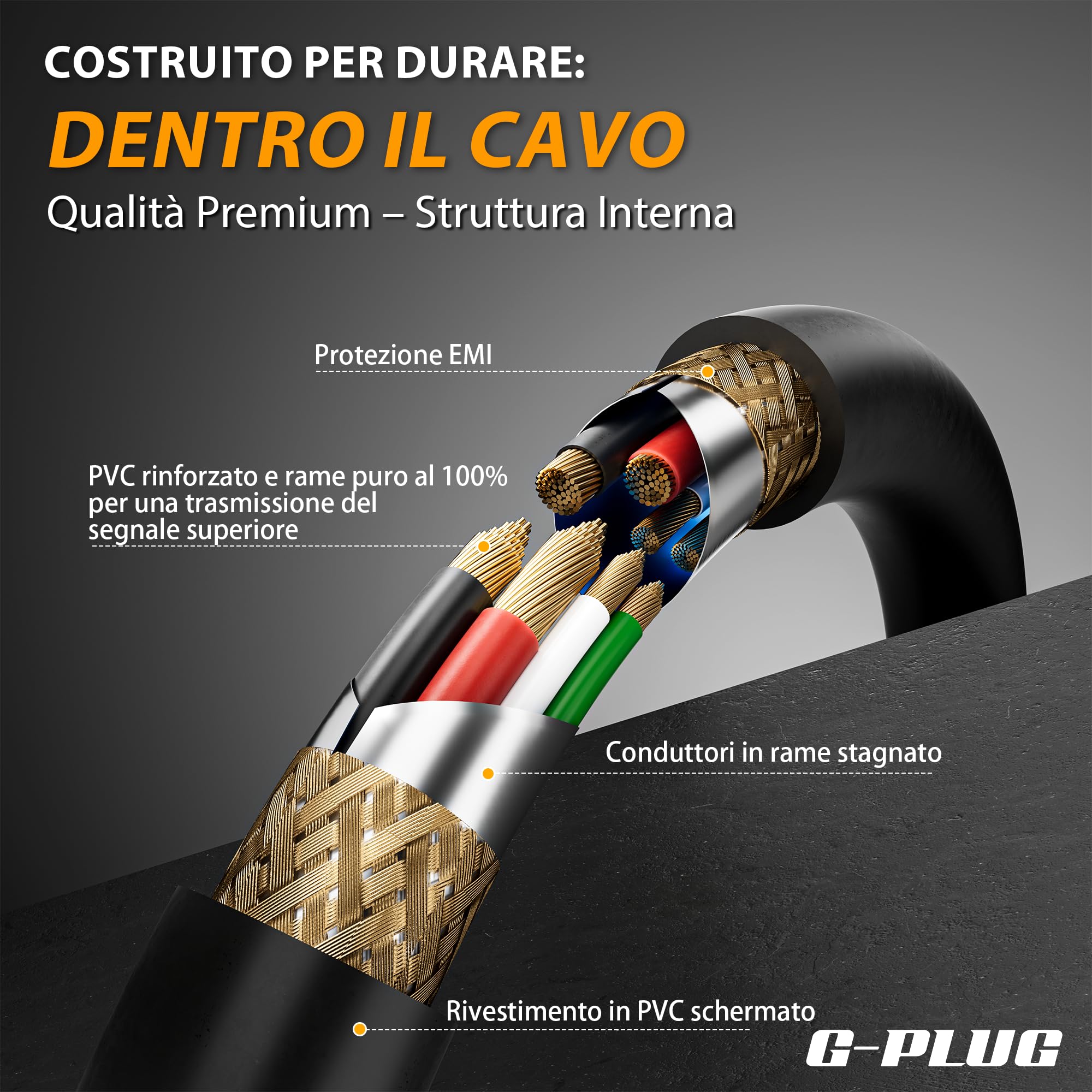 Cavo Stampante USB 2.0 G-PLUG 2m Nero Alta Velocità