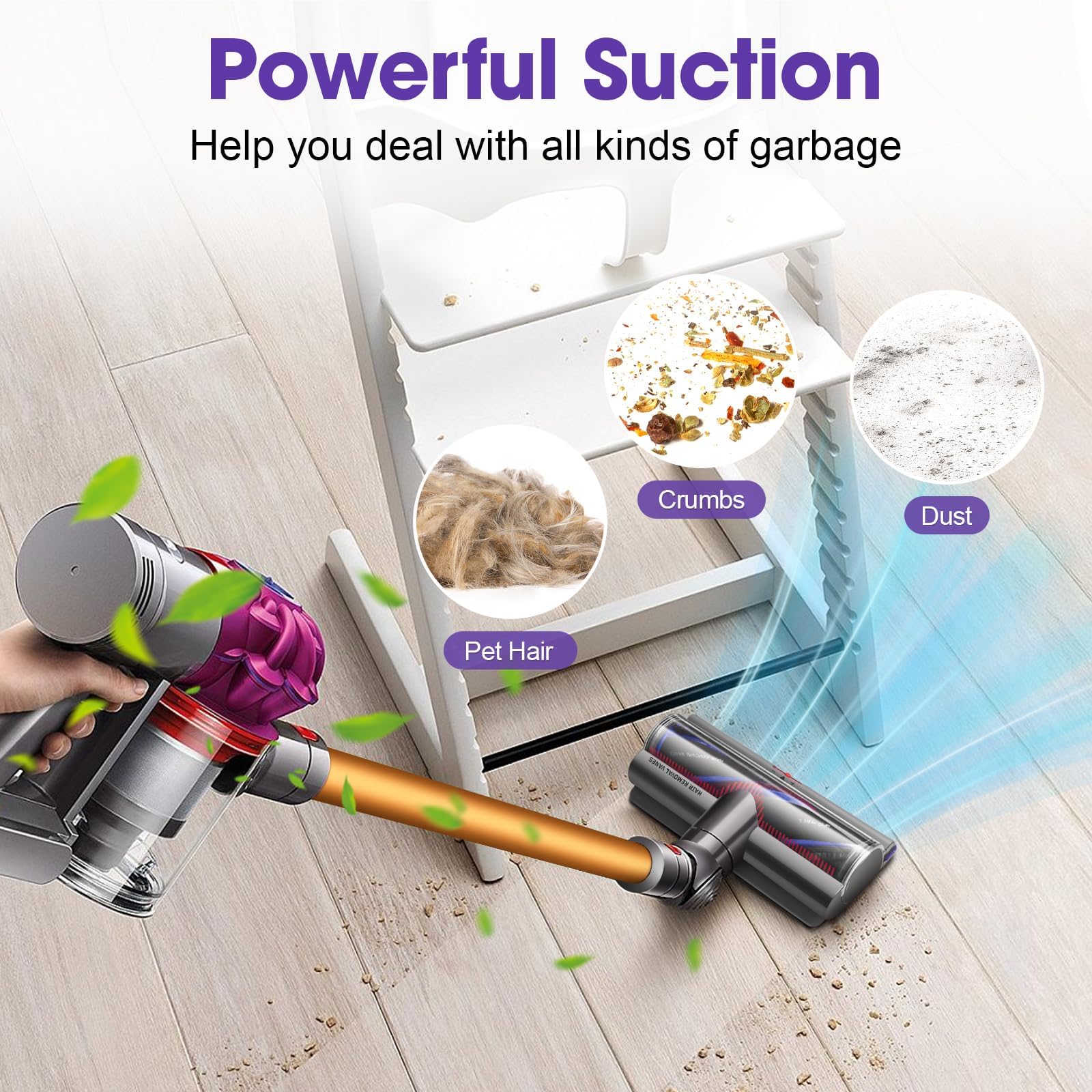 Torque Drive Bodendüse für Dyson V11 V15 V10 V8 V7 Bürste Anti-Tangle Einstellbare Saugkraft Elektrische Bodenbürste für Dyson SV10 SV11 SV12 SV14 SV15 Hartboden und Teppiche Ersatzbürste