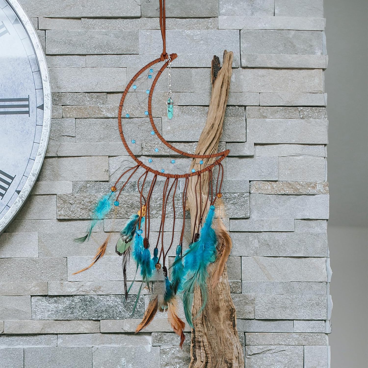 Decorative Dream Catcher Wall Hanging Moon Feather Ornament Xmas image 5