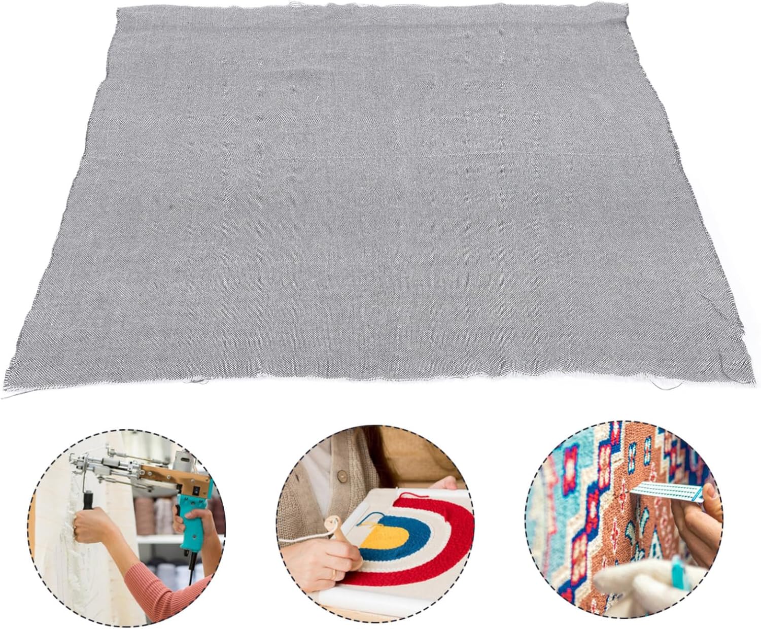 1m Tufting Cloth for Rugs Non-Slip Fabric Slip Backing for DIY Rug Making Gray Base Material Versatile Crafting Supplies for Safe and Professional Finishes