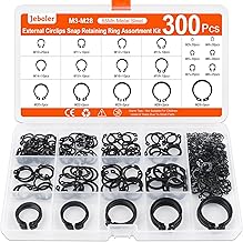 Jeboler 300 Sicherungsring Set, Ø 3-28 mm E-Clips Sprengring Seegering Sortiment, Externes C-Clips Sicherungsscheiben Innen Spannring Klemmring Geteilte Schnallen Unterlegscheiben für Wellen