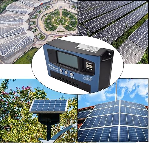 Miniatura 7 de WERCHTAY Controlador de carga solar MPPT 30A 12V24V Auto Focus Tracking Regulador de panel solar con pantalla LCD Controlador de carga de puerto USB
