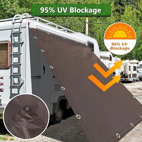 Miniatura 3 de Toldo para dar sombra tipo vela de 6'6"x9'9" con tela impermeable, toldo para camping, lona para carpas, cubierta para la parte trasera del patio,