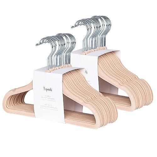 Miniatura 4 de 3 Sprouts Paquete de separadores y perchas de armario, 8 separadores de tamaño de bebé (Terrazzo) y 30 perchas de terciopelo para ropa de bebé